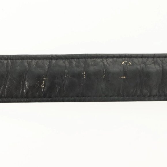 CHANEL Chain Belt Leather 34.6"" Gold Black CC Auth hk2962 - Picture 10 of 10